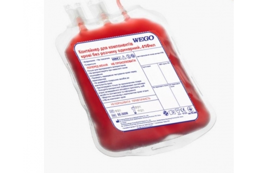 Контейнер для компонентів крові WEGO порожній 450 мл - 1
