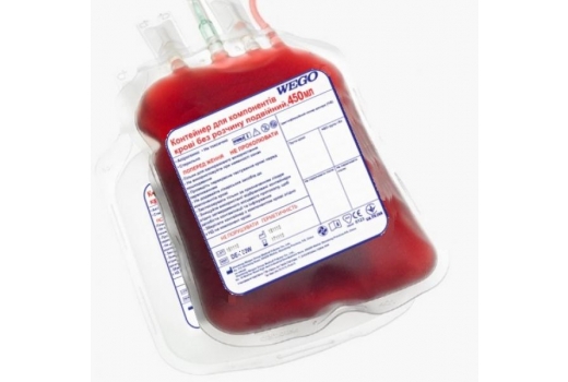 Контейнер для компонентів крові WEGO порожній 450/450 мл - 1